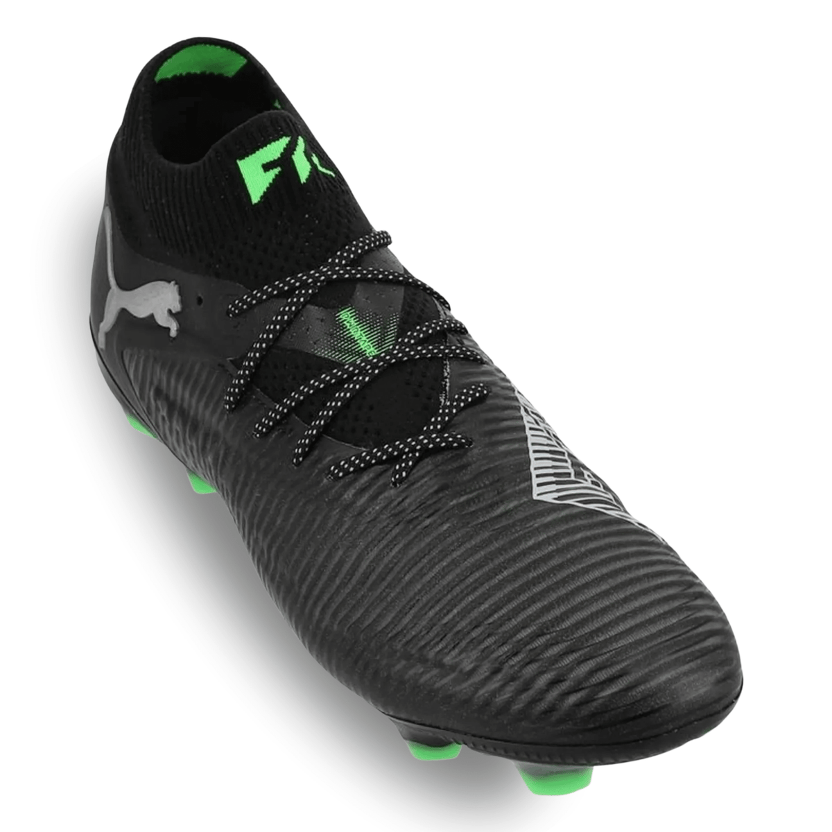Puma Future 8 Ultimate FG Soccer Cleats (Black/Cool Grey/Fluo Green) | SoccerWearhouse