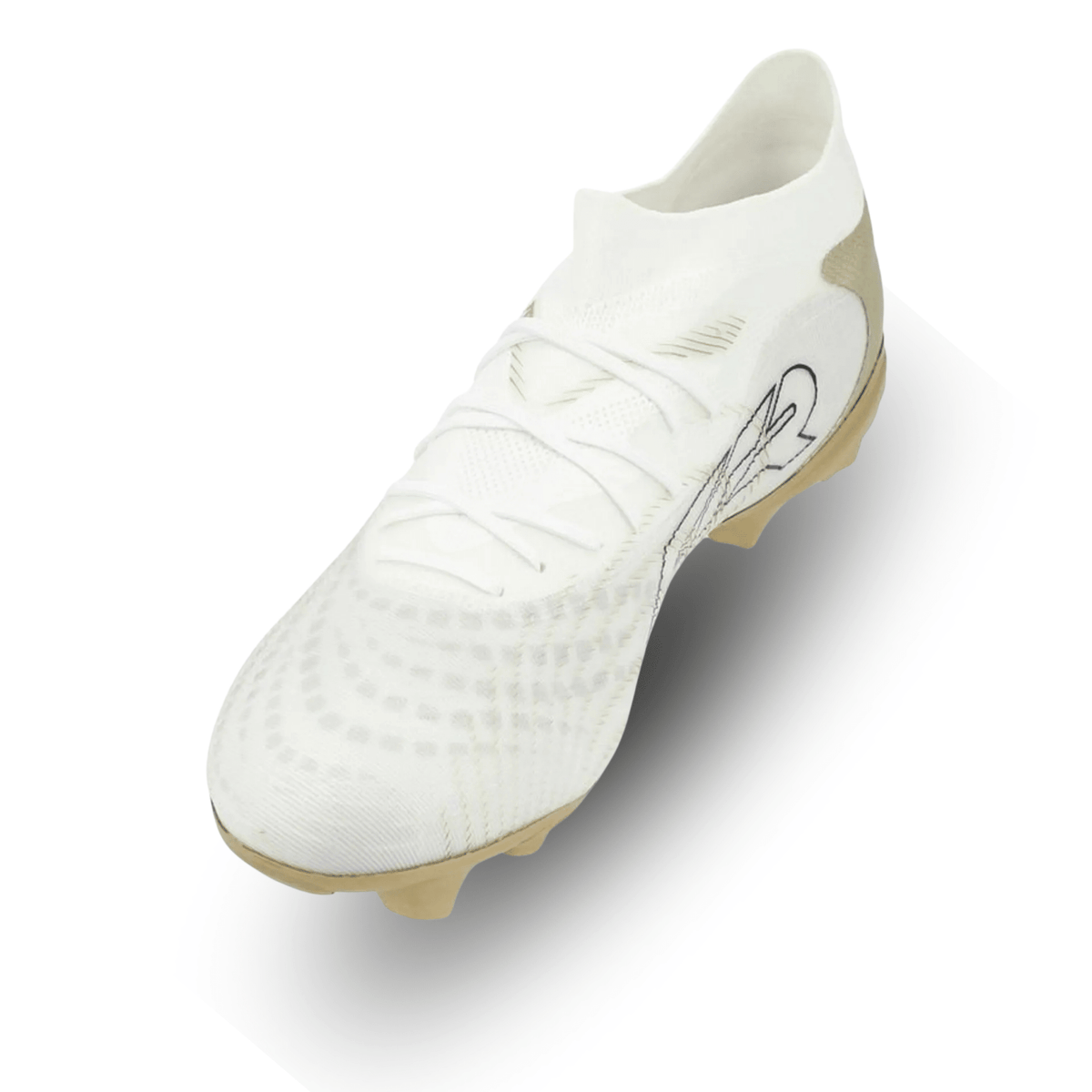 Puma Future 9 Match FG/AG Soccer Cleats (White/Gold) | SoccerWearhouse