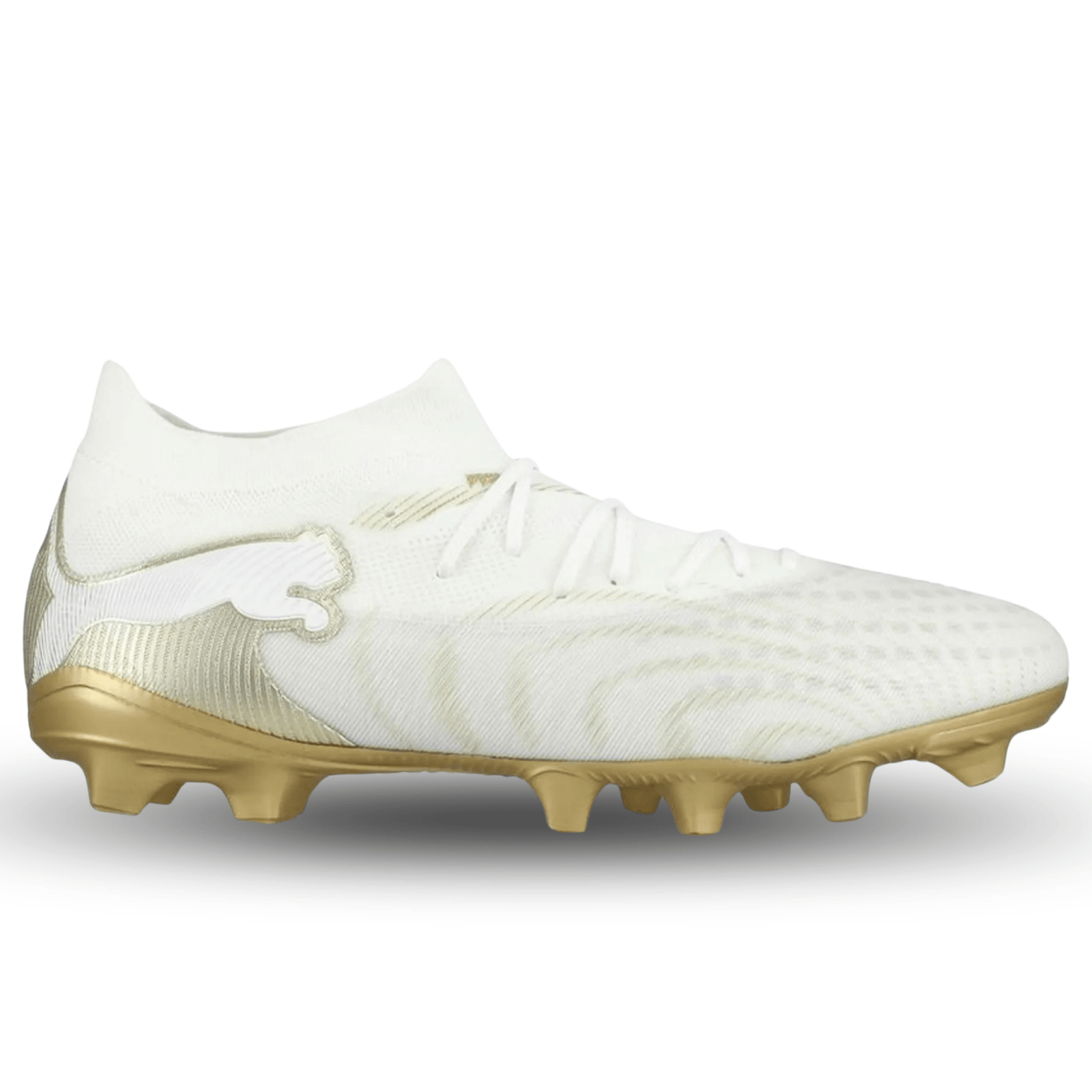 Puma Future 9 Match FG/AG Soccer Cleats (White/Gold) | SoccerWearhouse