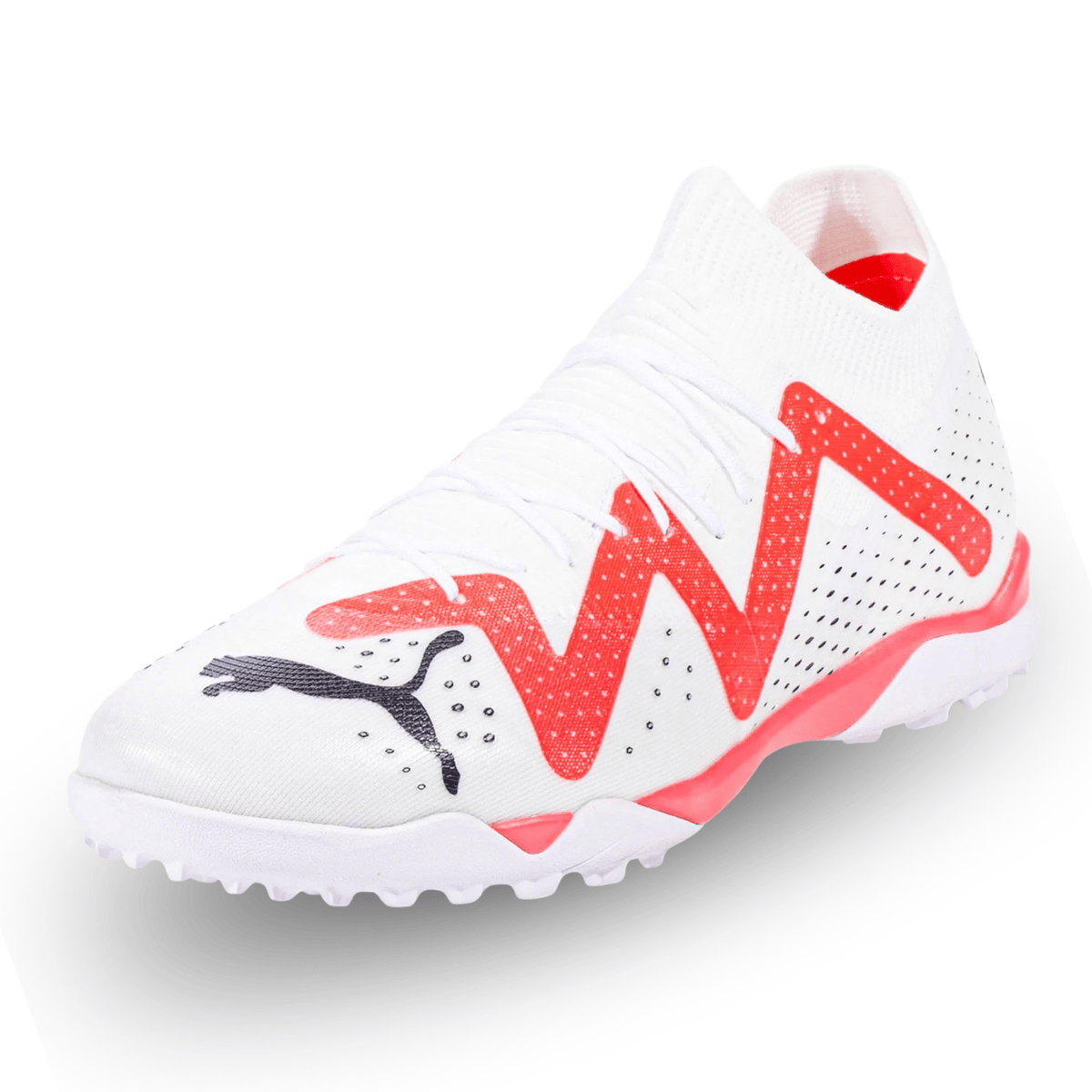 Puma Future Match TT Turf Soccer Shoes (White/Puma Black/Fire Orchid) | SoccerWearhouse