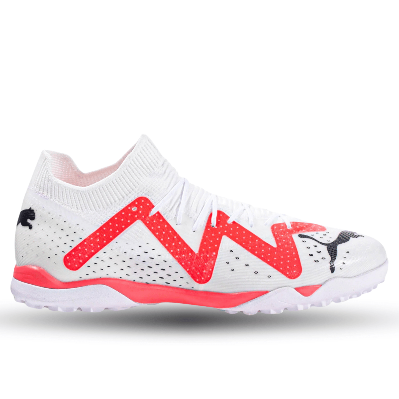 Puma Future Match TT Turf Soccer Shoes (White/Puma Black/Fire Orchid) | SoccerWearhouse