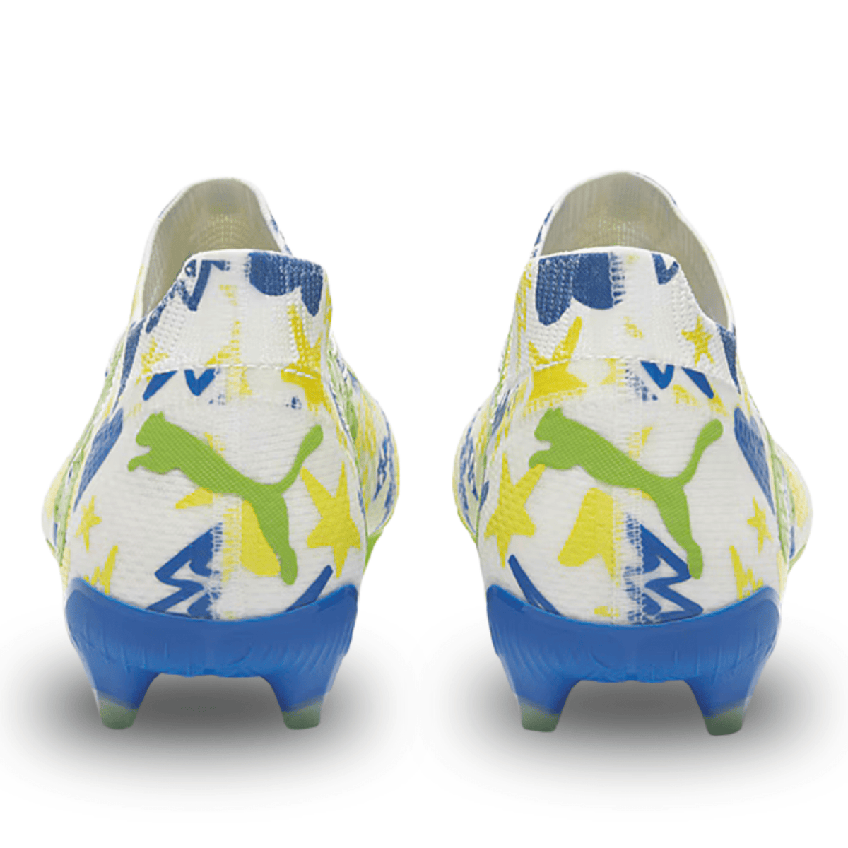 Puma Future Ultimate X Neymar Jr FG/AG Soccer Cleats (Puma White/Racing Blue/Parakeet Green) | SoccerWearhouse