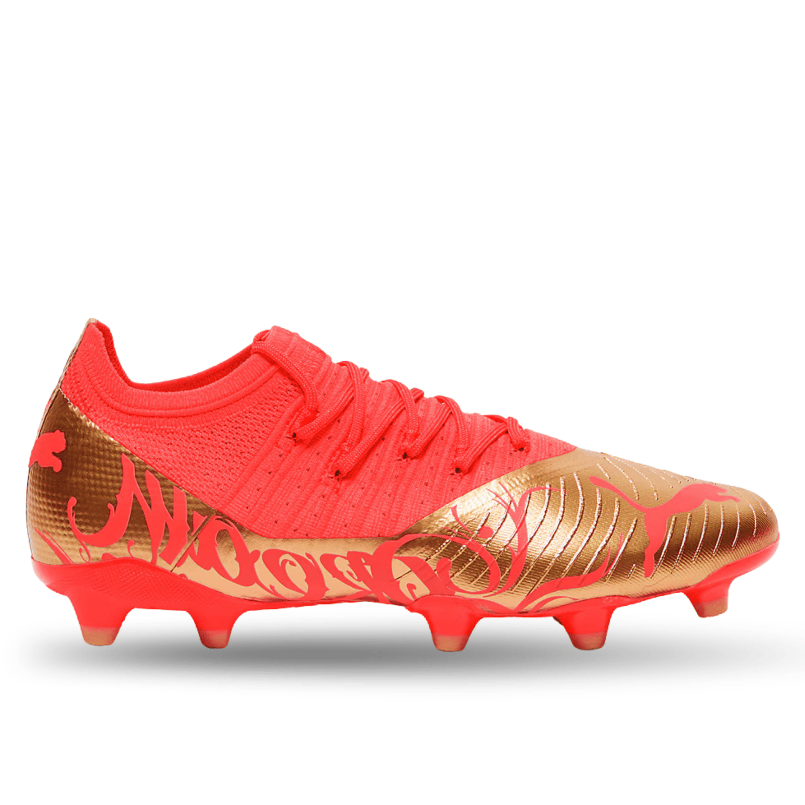 Puma Future Z 2.4 Neymar Jr FG/AG Soccer Cleats (Fiery Coral/Gold) | SoccerWearhouse