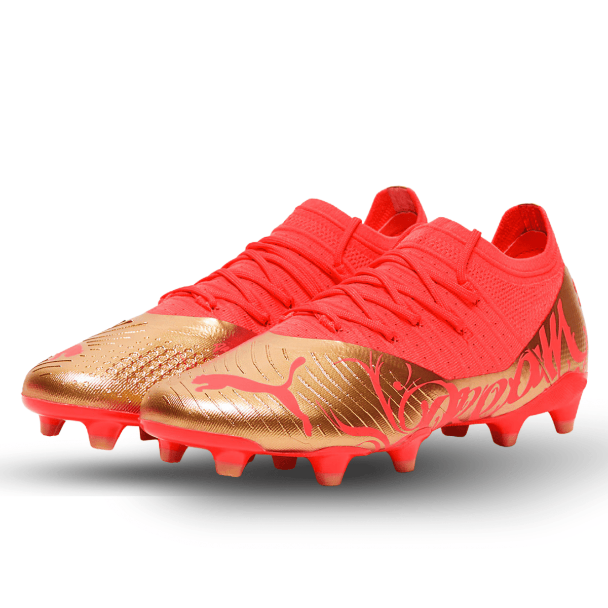 Puma Future Z 2.4 Neymar Jr FG/AG Soccer Cleats (Fiery Coral/Gold) | SoccerWearhouse