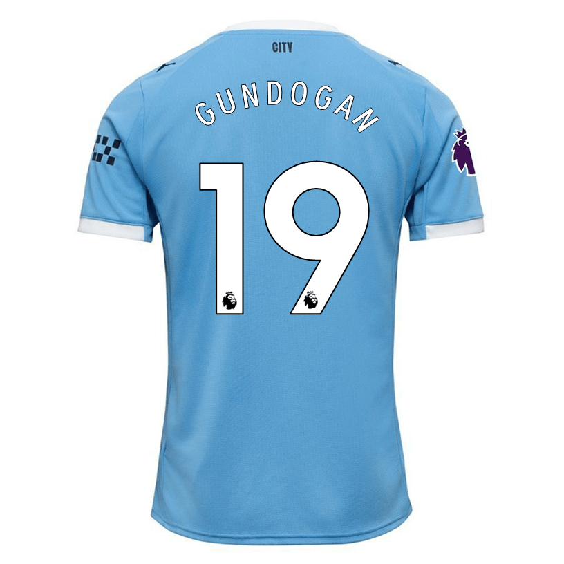 Puma Ilkay Gundogan Manchester City Home Jersey 25/26 w/ EPL + Sponsor Patch (Team Light Blue/Puma White) | SoccerWearhouse