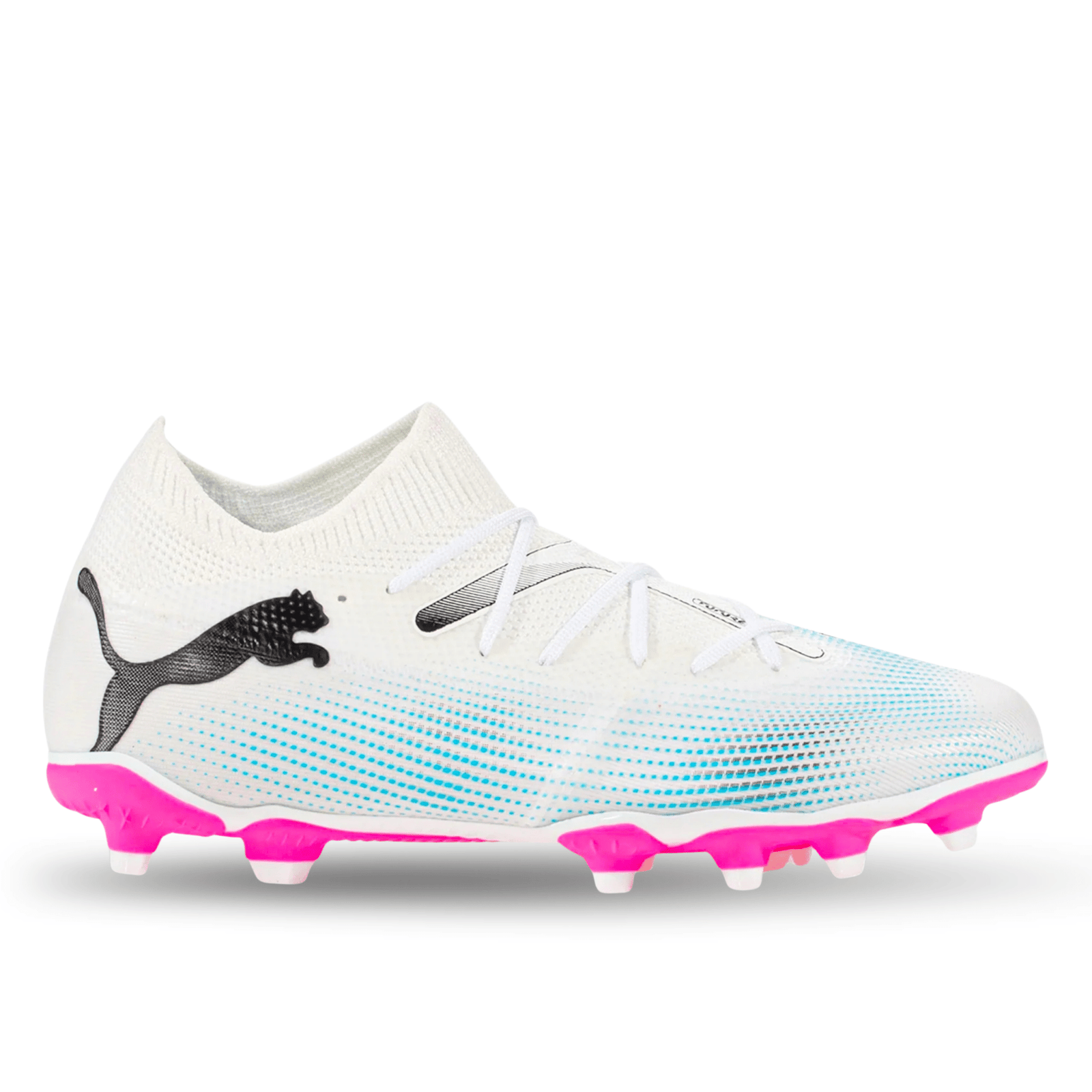 Puma Jr. Future 7 Match FG/AG Soccer Cleats (Puma White/Poison Pink) | SoccerWearhouse
