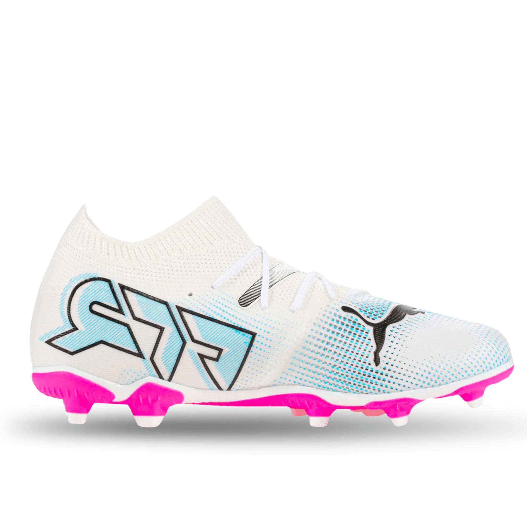 Puma Jr. Future 7 Match FG/AG Soccer Cleats (Puma White/Poison Pink)