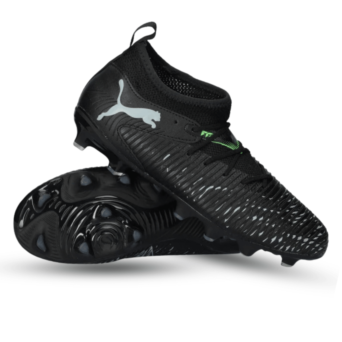 Puma Jr. Future 8 Match FG/AG Soccer Cleats (Puma Black/Fluo Green) | SoccerWearhouse