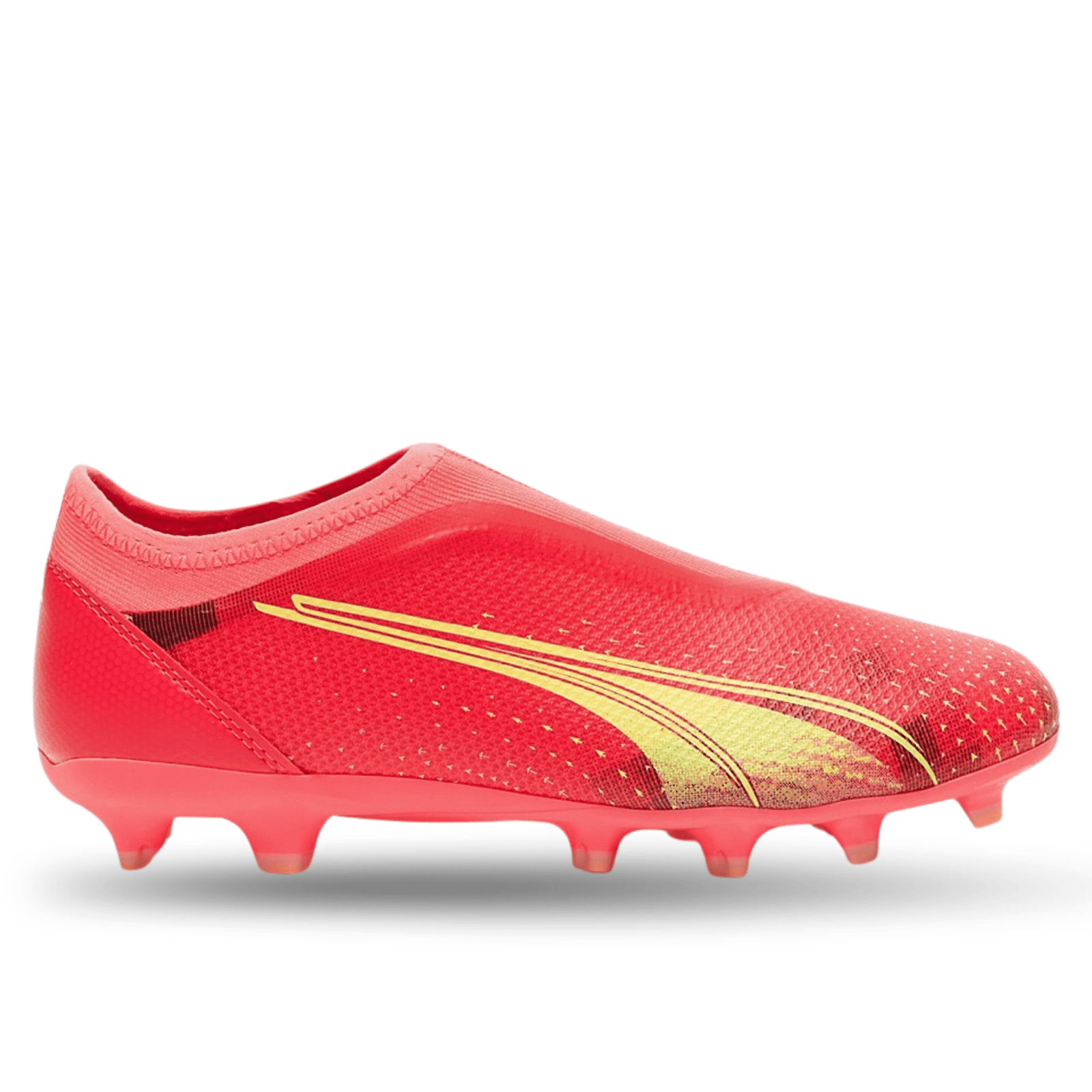 Puma Jr. Ultra Match Laceless FG/AG (Coral/Fizzy Light/Black) | SoccerWearhouse