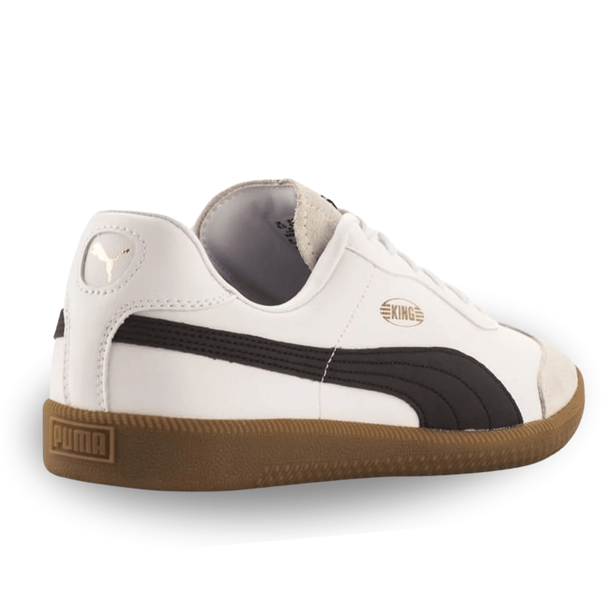 Puma King 21 Indoor Soccer Shoes (Puma White/Puma Black/Gum) | SoccerWearhouse