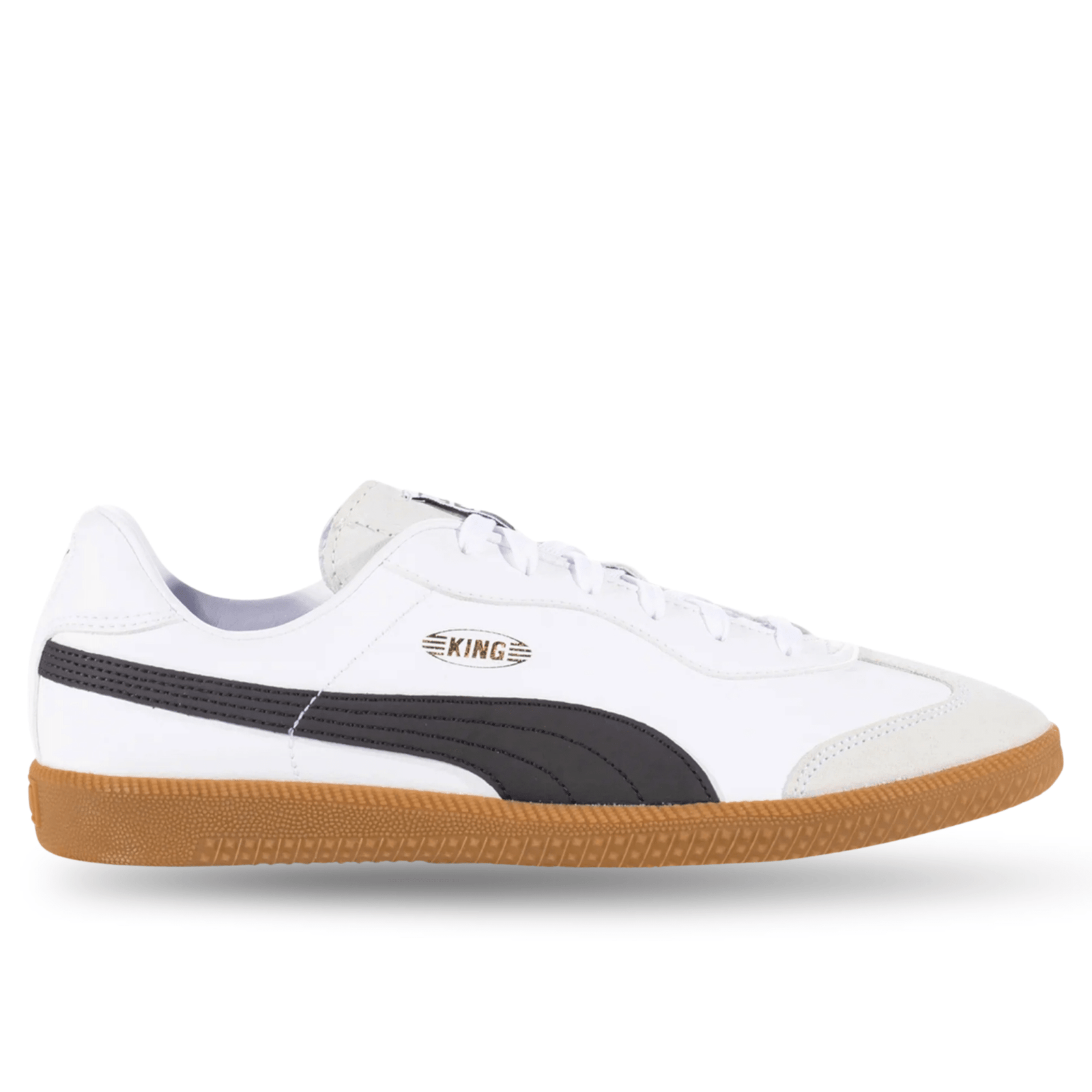 Puma King 21 Indoor Soccer Shoes (Puma White/Puma Black/Gum) | SoccerWearhouse