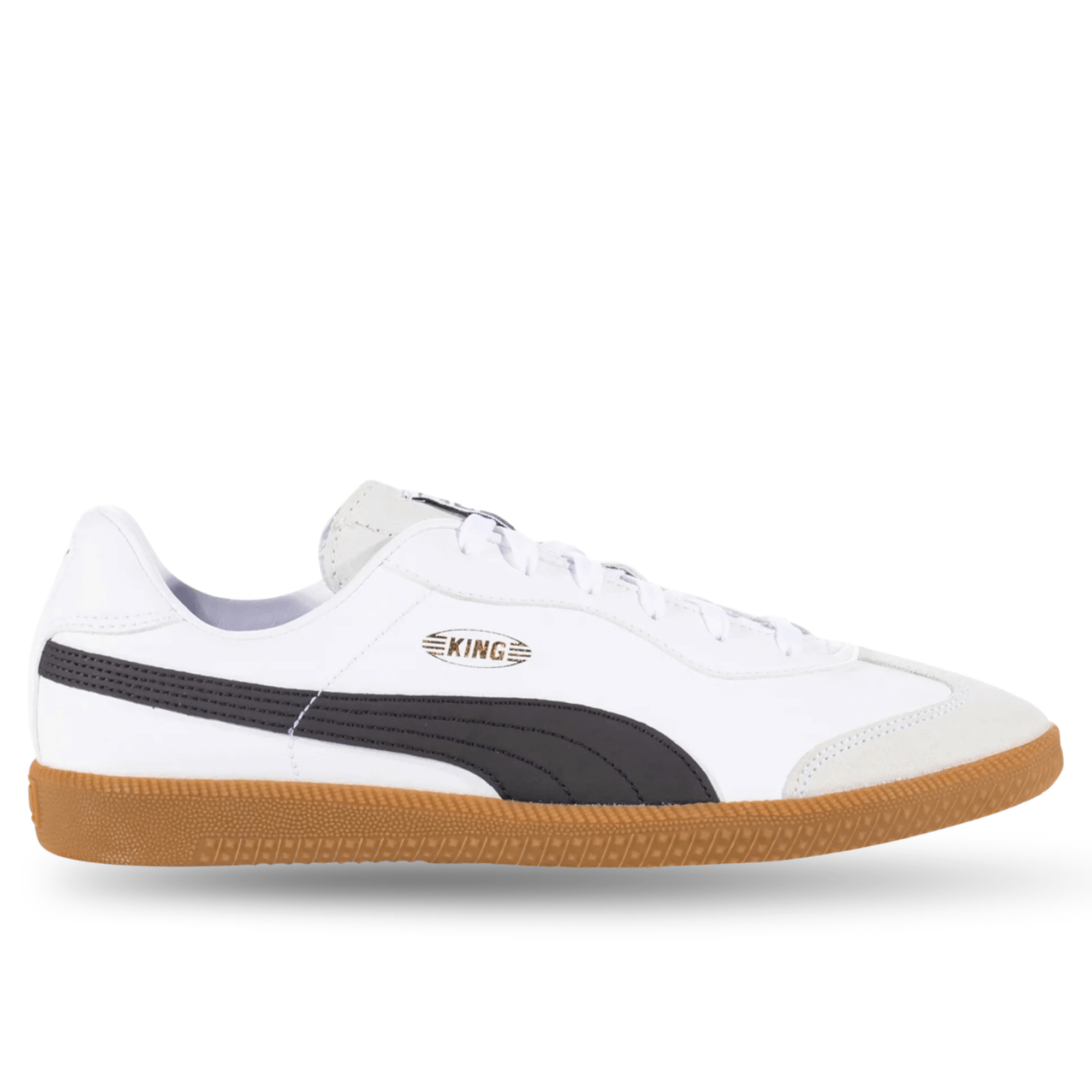 Puma King 21 Indoor Soccer Shoes (Puma White/Puma Black/Gum) Puma King 21 Indoor Soccer Shoes (Puma White/Puma Black/Gum)