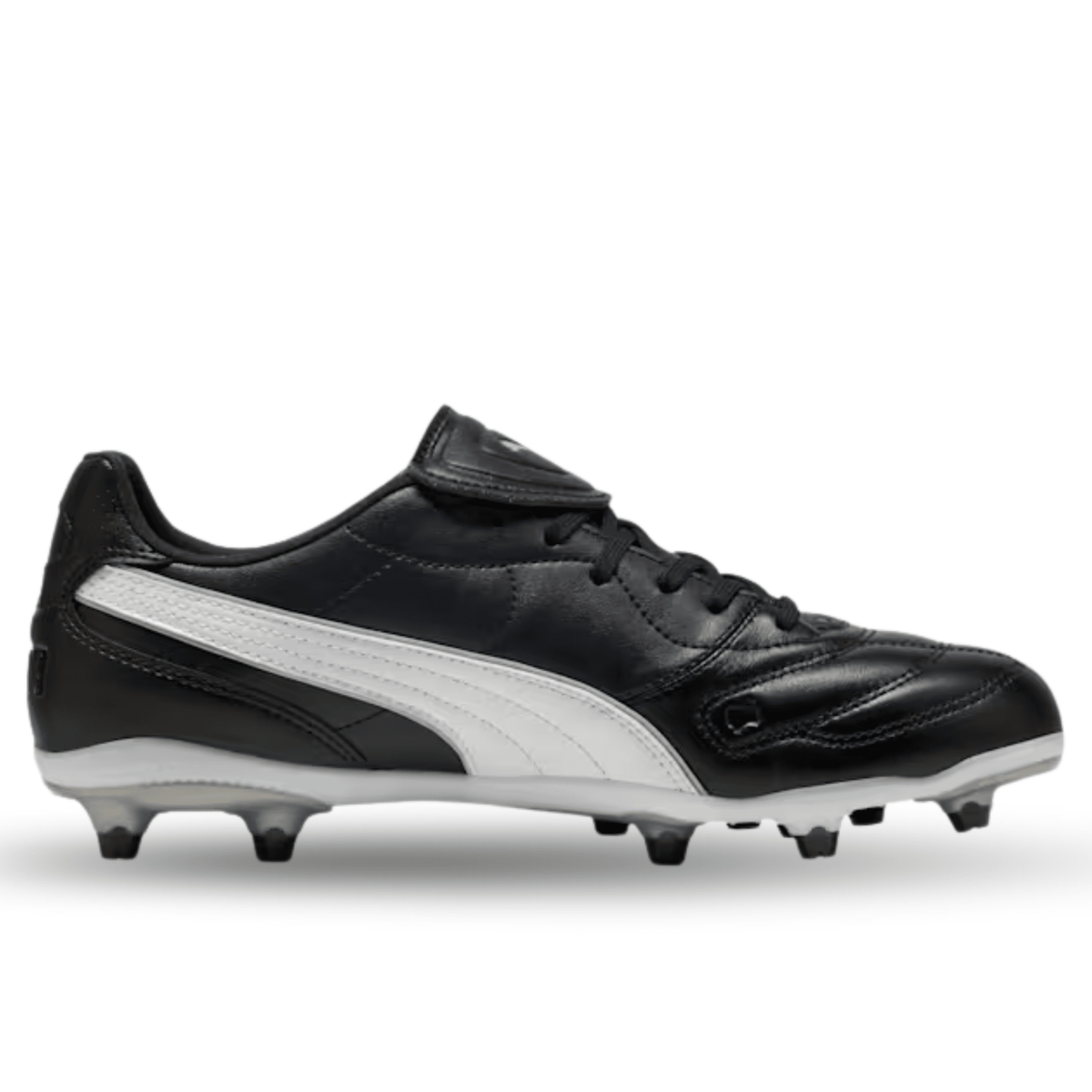 Puma King Liga FG/AG Soccer Cleats (Black/White) | SoccerWearhouse