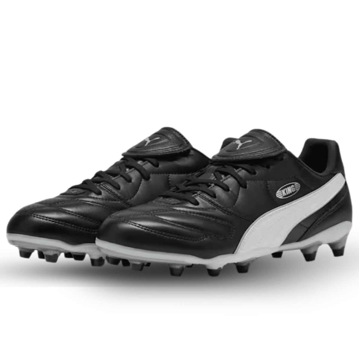 Puma King Liga FG/AG Soccer Cleats (Black/White) | SoccerWearhouse