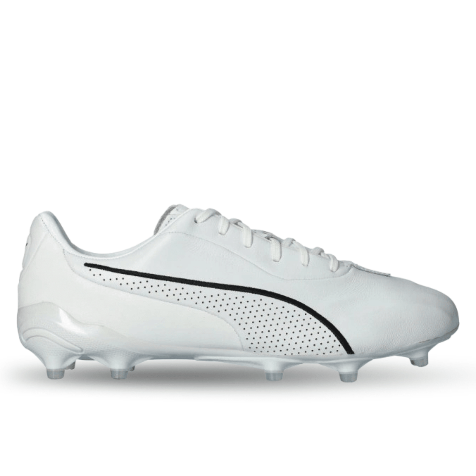 PUMA King Platinum FG/AG Soccer Cleats (White/Metallic Gold/Black) | SoccerWearhouse