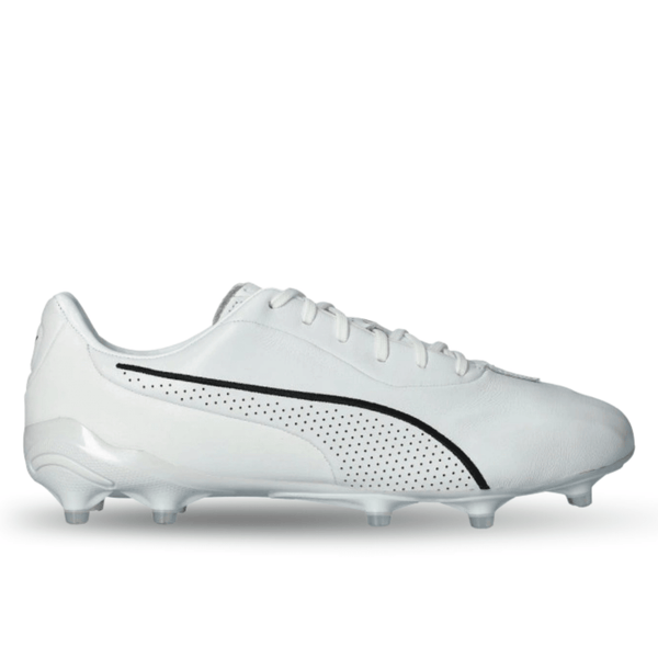 PUMA King Platinum FG/AG Soccer Cleats (White/Metallic Gold/Black)