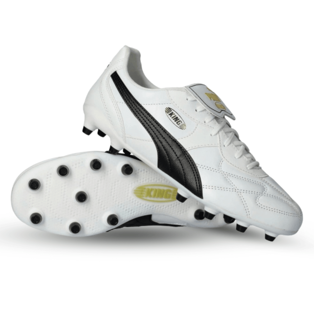 Puma King Top FG/AG Soccer Cleats (White) | SoccerWearhouse