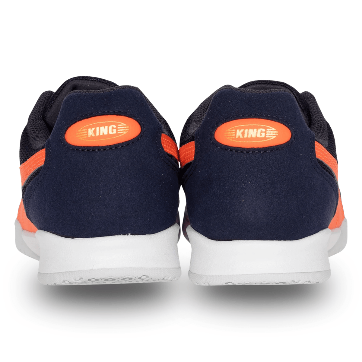 Puma King Top Indoor Soccer Shoes (Navy/Glowing Red/Silver Mist) | SoccerWearhouse