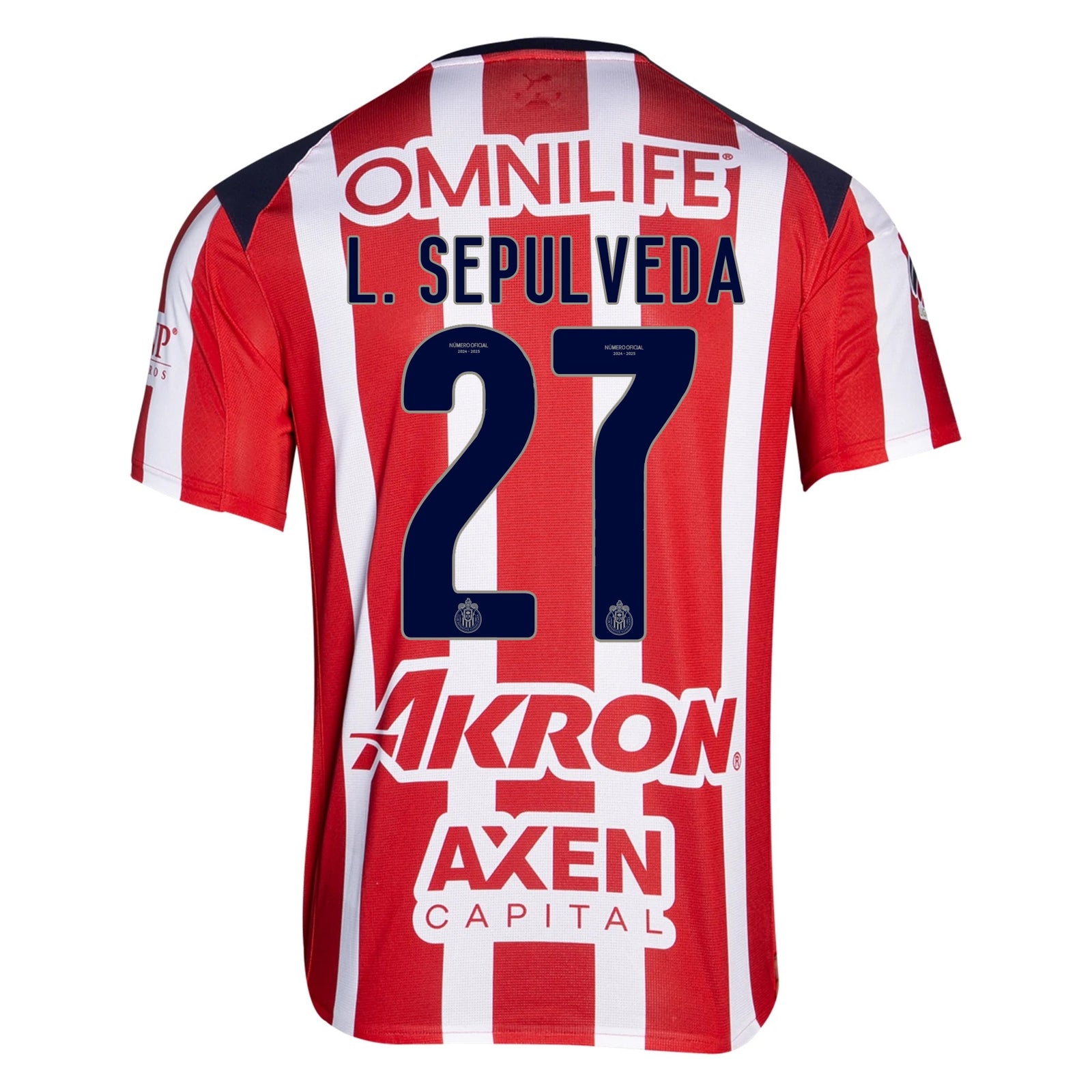 Puma Leonardo Sepulveda Men's Chivas De Guadalajara Home Jersey 25/26 (Puma Red/White) | SoccerWearhouse
