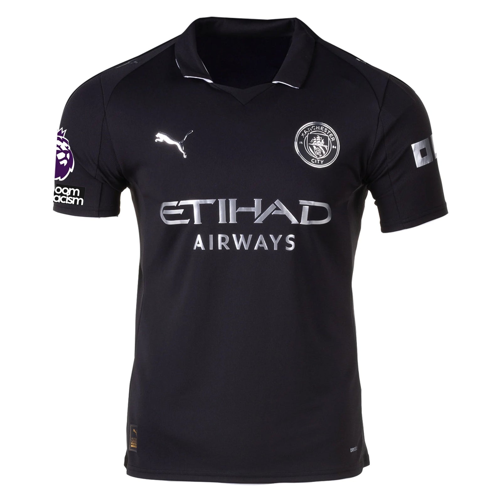 Puma Matheus Men's Manchester City Away Jersey 25/26 w/ NRFR + EPL Patches (Puma Black) | SoccerWearhouse