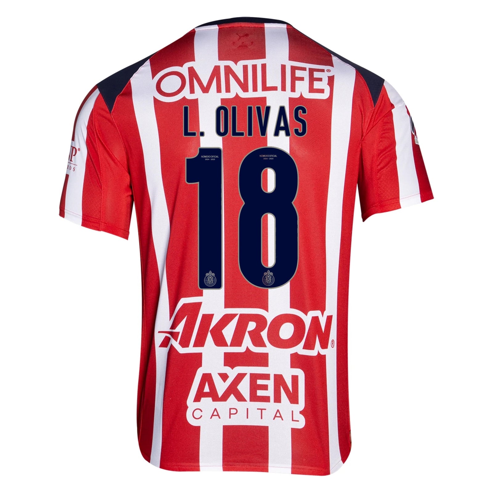 Puma Luis Olivas Men's Chivas De Guadalajara Home Jersey 25/26 (Puma Red/White) | SoccerWearhouse