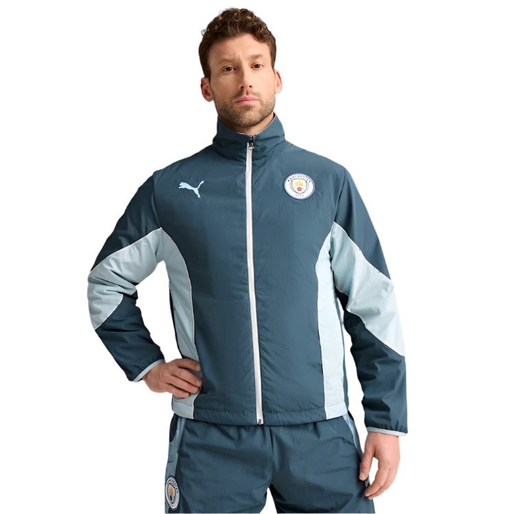 Puma Manchester City 25/26 Kid Super Reversible Jacket (Grey Skies/Team Light Blue) | SoccerWearhouse