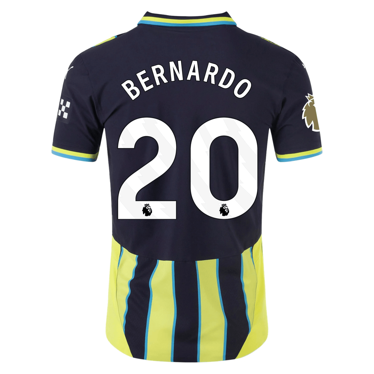 Puma Manchester City Authentic Bernardo Silva Away Jersey w/ EPL + Club World Cup Patch 24/25 (New Navy/Yellow Glow) | SoccerWearhouse