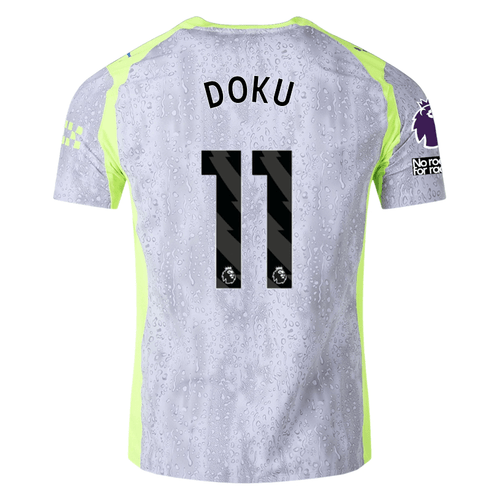Puma Manchester City Authentic Doku Third Jersey w/ EPL + No Room For Racism 25/26 (Cool Weather/Pro Green) - M