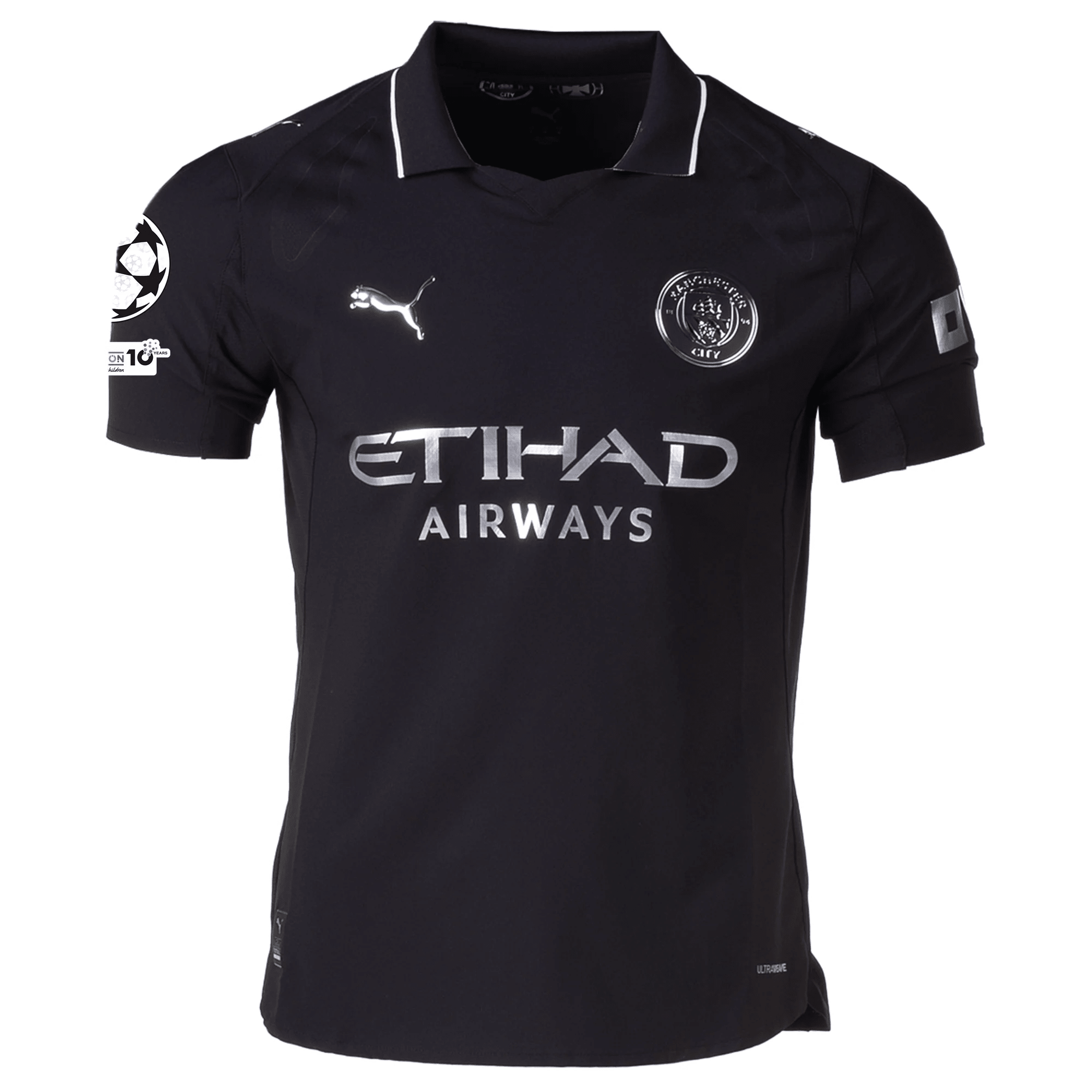 Puma Manchester City Authentic Erling Haaland Away Jersey w/ Champions