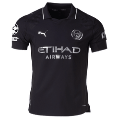 Puma Manchester City Authentic Away Jersey w/ Champions League Patches