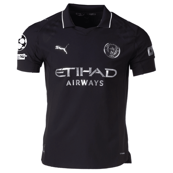 Puma Manchester City Authentic Away Jersey w/ Champions League Patches