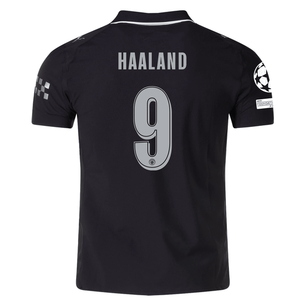マンチェスター・シティ HAALAND 9 ブラックジャージ Puma Manchester City Authentic Erling Haaland Away Jersey w/ Champions