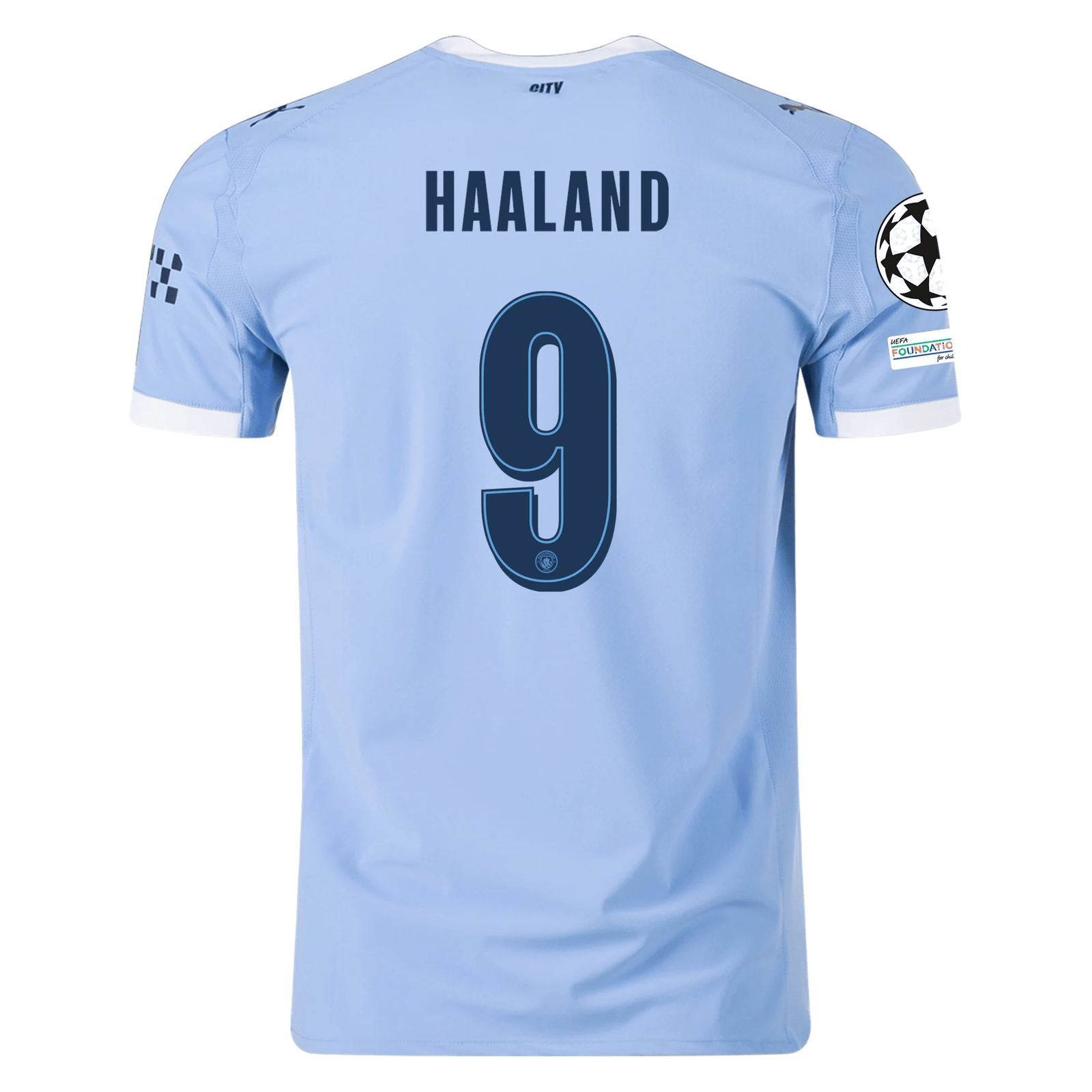 Puma Manchester City Authentic Gundogan Home Jersey w/ Champions League Patches 25/26 (Team Light Blue/White) | SoccerWearhouse