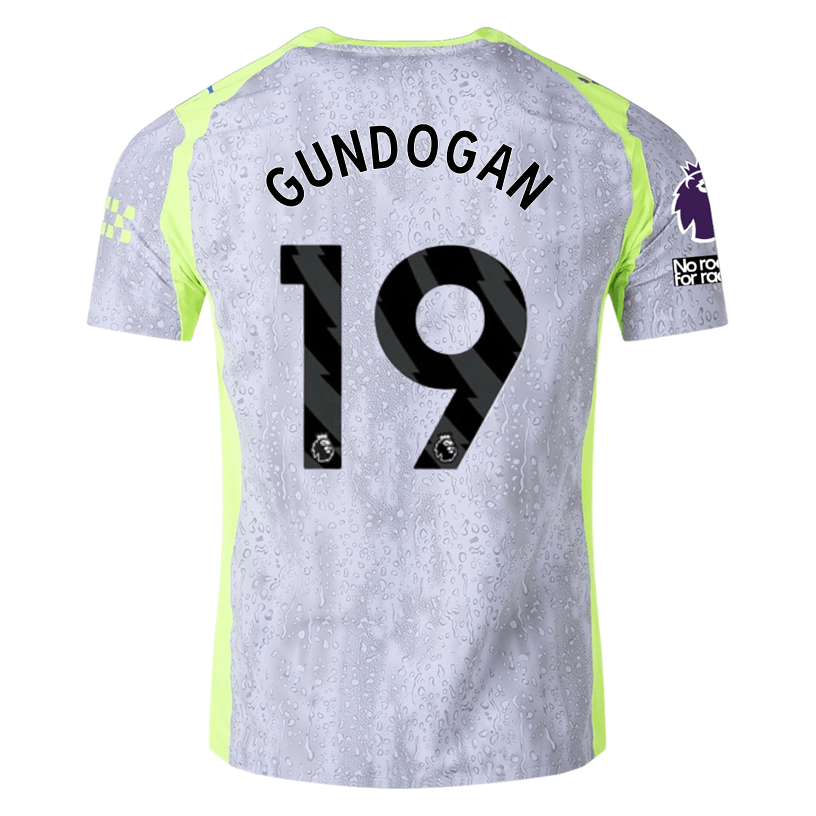 Puma Manchester City Authentic Gundogan Third Jersey w/ EPL + No Room For Racism 25/26 (Cool Weather/Pro Green) | SoccerWearhouse