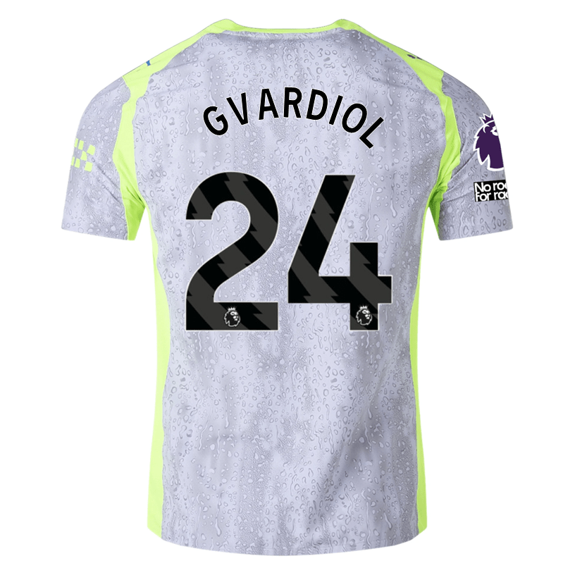 Puma Manchester City Authentic Gvardiol Third Jersey w/ EPL + No Room For Racism 25/26 (Cool Weather/Pro Green) | SoccerWearhouse