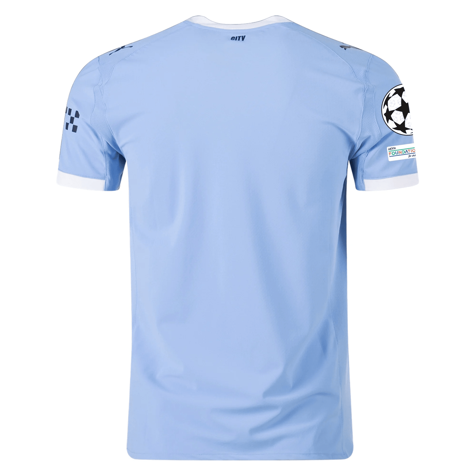 Puma Manchester City Authentic Lewis Home Jersey w/ Champions League Patches 25/26 (Team Light Blue/White) | SoccerWearhouse