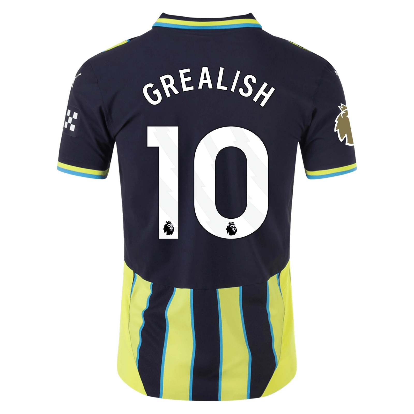 Puma Manchester City Authentic Jack Grealish Away Jersey w/ EPL + Club World Cup Patch 24/25 (New Navy/Yellow Glow) | SoccerWearhouse