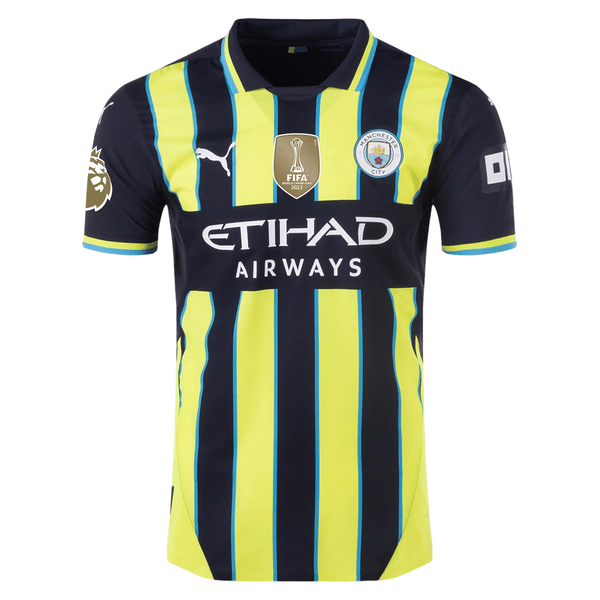 Puma Manchester City Authentic Jeremy Doku Away Jersey w/ EPL + Club W