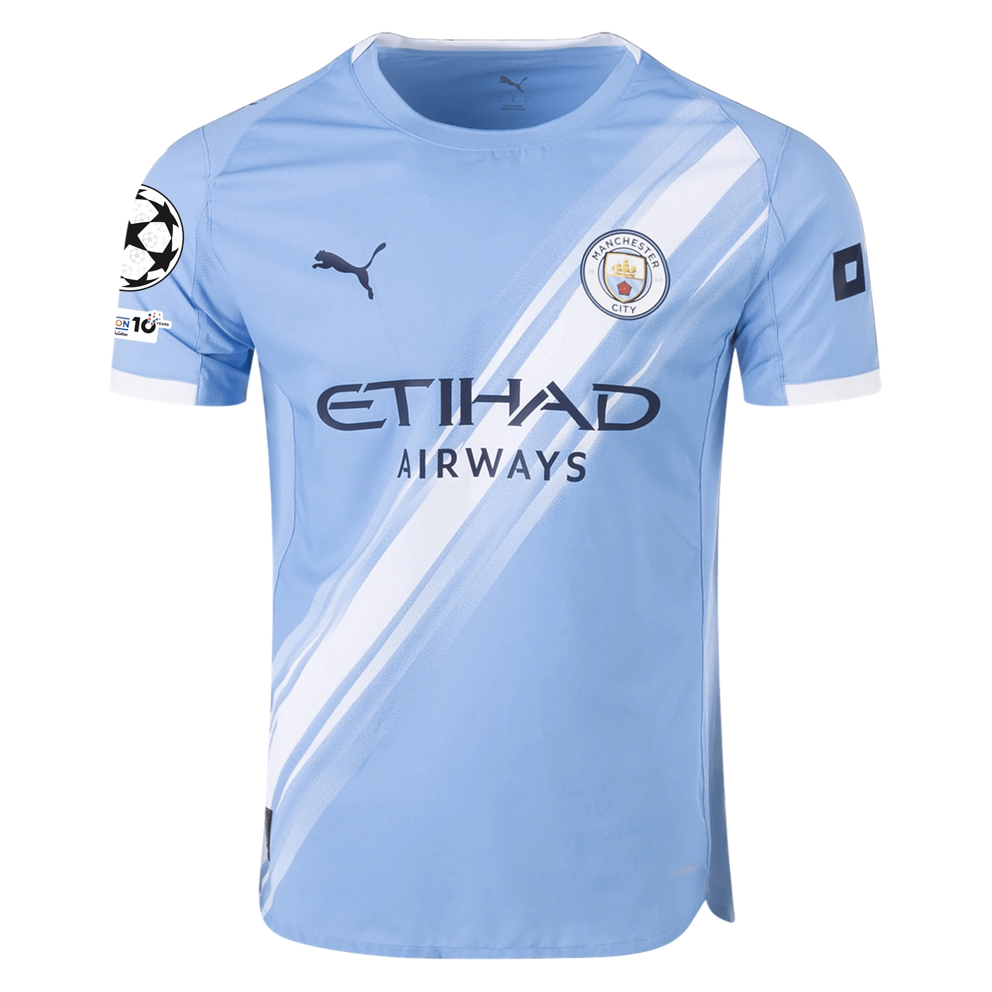 Puma Manchester City Authentic Erling Haaland Home Jersey w/ Champions