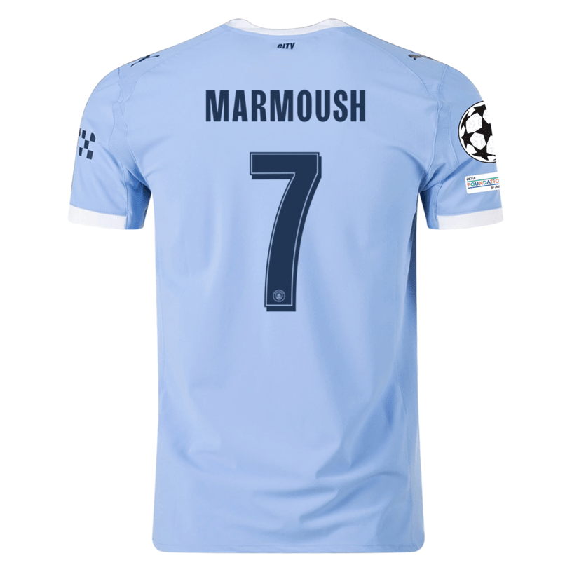 Puma Manchester City Authentic Marmoush Home Jersey w/ Champions Leagu