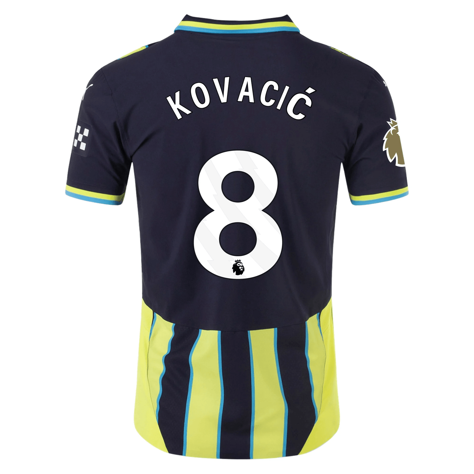 Puma Manchester City Authentic Mateo Kovačić Away Jersey w/ EPL + Club World Cup Patch 24/25 (New Navy/Yellow Glow) | SoccerWearhouse
