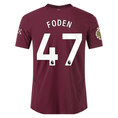 Puma Manchester City Authentic Phil Foden Third Jersey w/ EPL + Club W