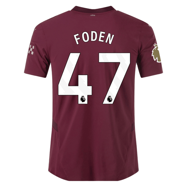 Puma Manchester City Authentic Phil Foden Third Jersey w/ EPL + Club W