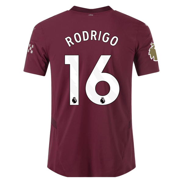 Puma Manchester City Authentic Rodrigo Third Jersey w/ EPL + Club Worl
