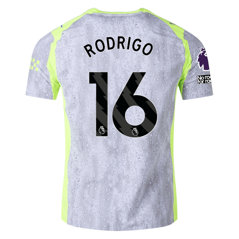 Puma Manchester City Authentic Rodrigo Third Jersey w/ EPL + No Room For Racism 25/26 (Cool Weather/Pro Green) | SoccerWearhouse