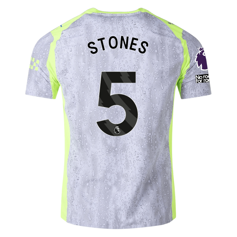 Puma Manchester City Authentic Stones Third Jersey w/ EPL + No Room For Racism 25/26 (Cool Weather/Pro Green) | SoccerWearhouse