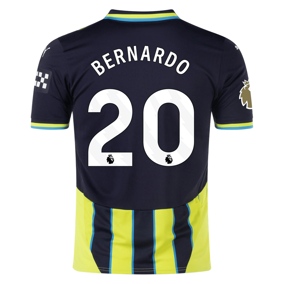 Puma Manchester City Bernardo Silva Away Jersey w/ EPL + Club World Cup Patch 24/25 (New Navy/Yellow Glow) | SoccerWearhouse