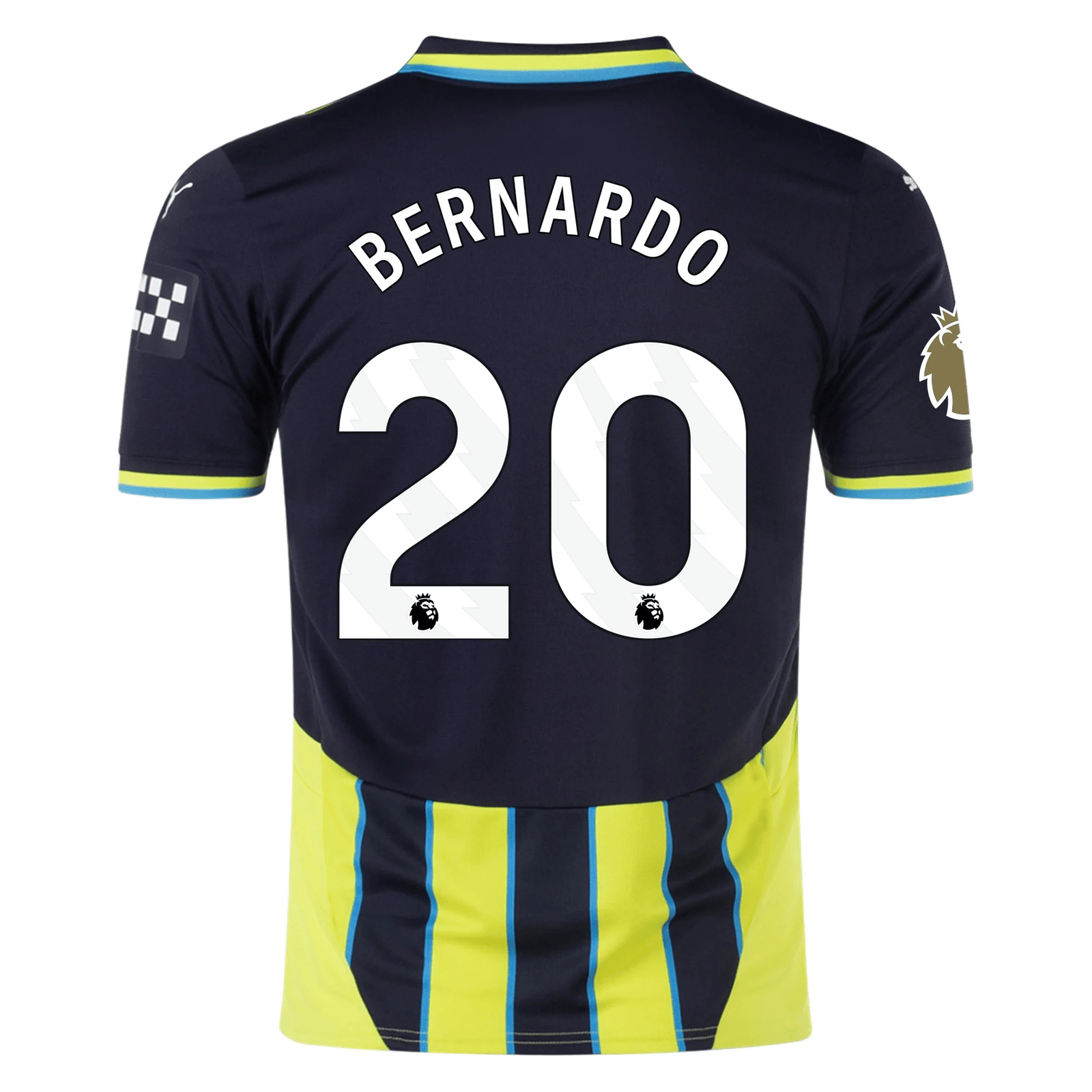 Puma Manchester City Bernardo Silva Away Jersey w/ EPL + Club World Cup Patch 24/25 (New Navy/Yellow Glow) | SoccerWearhouse
