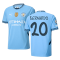 Puma Manchester City Bernardo Silva Home Jersey w/ Champions League + Club World Cup Patch 24/25 (Team Light Blue/Marine Blue)