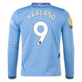 Puma Manchester City Erling Haaland Home Long Sleeve Jersey w/ EPL + No Room For Racism Patch 24/25 (Team Light/Marine Blue)